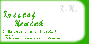 kristof menich business card